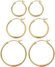 14K-Gold-Plated Hoop Earrings for Women - Hypoallergenic 14K Gold 925 Sterling S