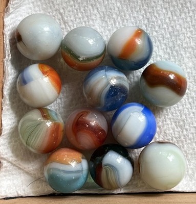 Vintage Marbles Lot Peltier Kokomo Agate Vitro Marble King JABO Mixed Patch 