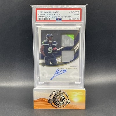 2022 Panini Immaculate Rookie Patch Auto #ISO-KWA - Kenneth Walker #d /99 PSA 9