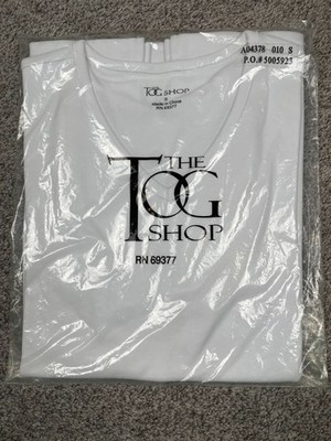 The TOG Shop Shirt Womens Small White V Neck Short Sleeve Classic Minimal Tee