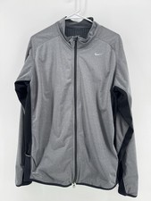 Nike Gray Black Dri Fit Performance Running Jacket Mens Size Large Full Zip