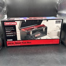 Sears Craftsman Nos 20 Black Steel Tool Box W Red Tote Tray 59210 20x8x9