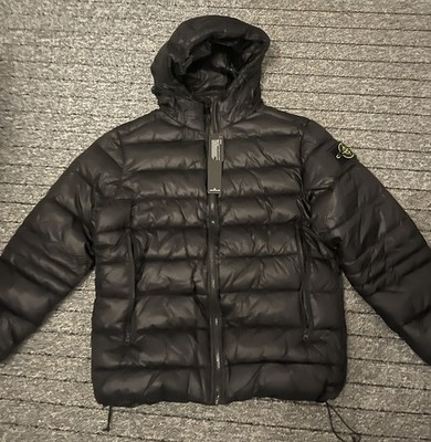 Stone Island Pufferjacke Schwarz Größe M Kapuzenjacke Daunenjacke Herren Top Neu