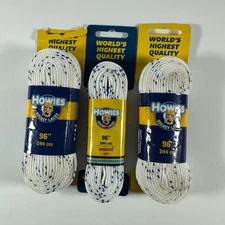 Howies Hockey 96" Skate Laces Lot of 3 Pairs, 1 is Waxed 2 are Reg. Brand New!