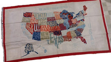 USA Cotton Map 23.5" X 44" Panel United States of America Fabric Panel Windham