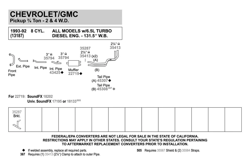 For Chevy C2500 88-95 SoundFX Steel Oval Direct-Fit Aluminized Exhaust Muffler Foto 4 de 4