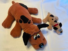 2 Tonka Pound Puppies 1985 stuffed toys: Brown/black spots  tan/black spots