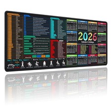 Mouse Pad with Keyboard Shortcuts  2026 Calendar, Excel/Word/PPT/Wins Shortc...