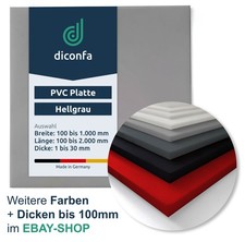 PVC Platte hellgrau 2mm 3mm STARK bis 2m LANG nach Maß Kunststoff Zuschnitt