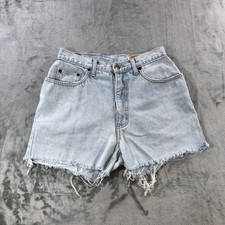 Vintage Guess Jeans Shorts Denim Womens 27 High Rise Light Wash Cutoff USA 80s