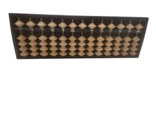 Vintage Wood Japanese Abacus Counter with Pamphlet Tenka-ichi Soroban