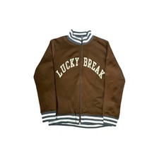 Vintage Shisky Embroidered Oversized Track Top - Brown, M
