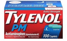 Tylenol PM Extra Strength Pain Reliever Nighttime 100 Caplets