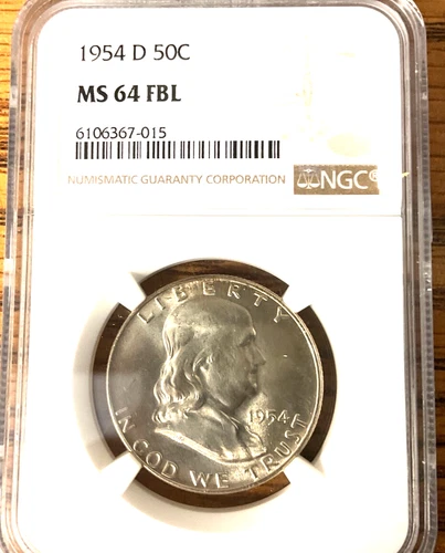 1954-D Benjamin Franklin Half Dollar NGC MS 64 FBL