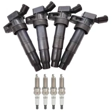 4X Ignition Coils + 4X Spark Plugs for 2011-2015 Kia Optima Sonata 2.4L L4 UF611