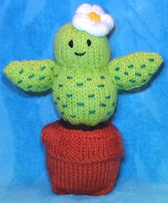STRICKANLEITUNG - Kaktus Pflanze schokoladenoranger Umschlag / 18 cm Spielzeug
