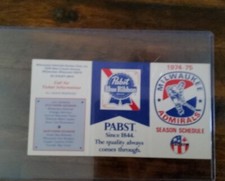 1974-75 Milwaukee Admirals Hockey Pocket Schedule USHL pabst Beer See Pics Rare