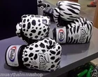 GENUINE FAIRTEX FANCY BOXING GLOVES WHITE DALMATIAN / ZEBRA DESIGN