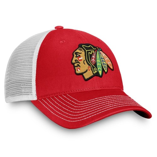 Chicago Blackhawks Fanatics Red/White Trucker Adjustable Snapback Hat NEW - Picture 3 of 4