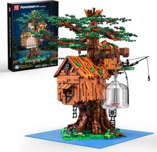 Natural Cabin Tree House Modular Building Blocks Toy Bricks Set 3858 pcs +  LEDs