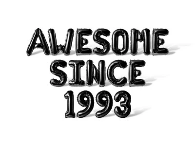 AWESOME SINCE 1993 Letter Balloon Banner - Birthday Party Supply Decorations - Image 1 of 4