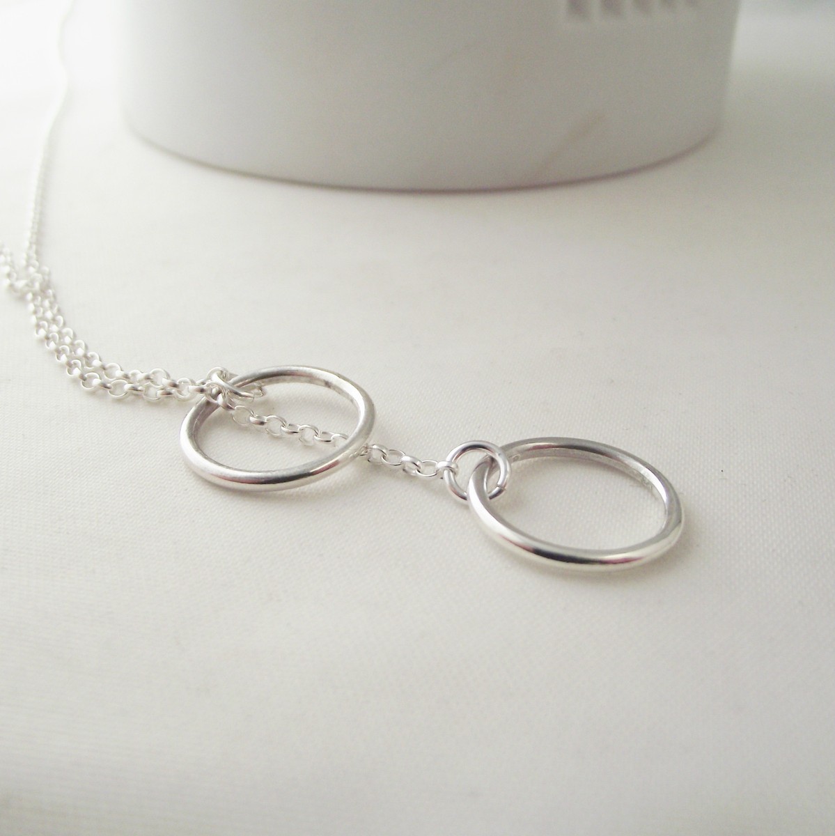 Sterling Silver Circle of Life Pendant Friendship Lariat Necklace 22 inch  Chain