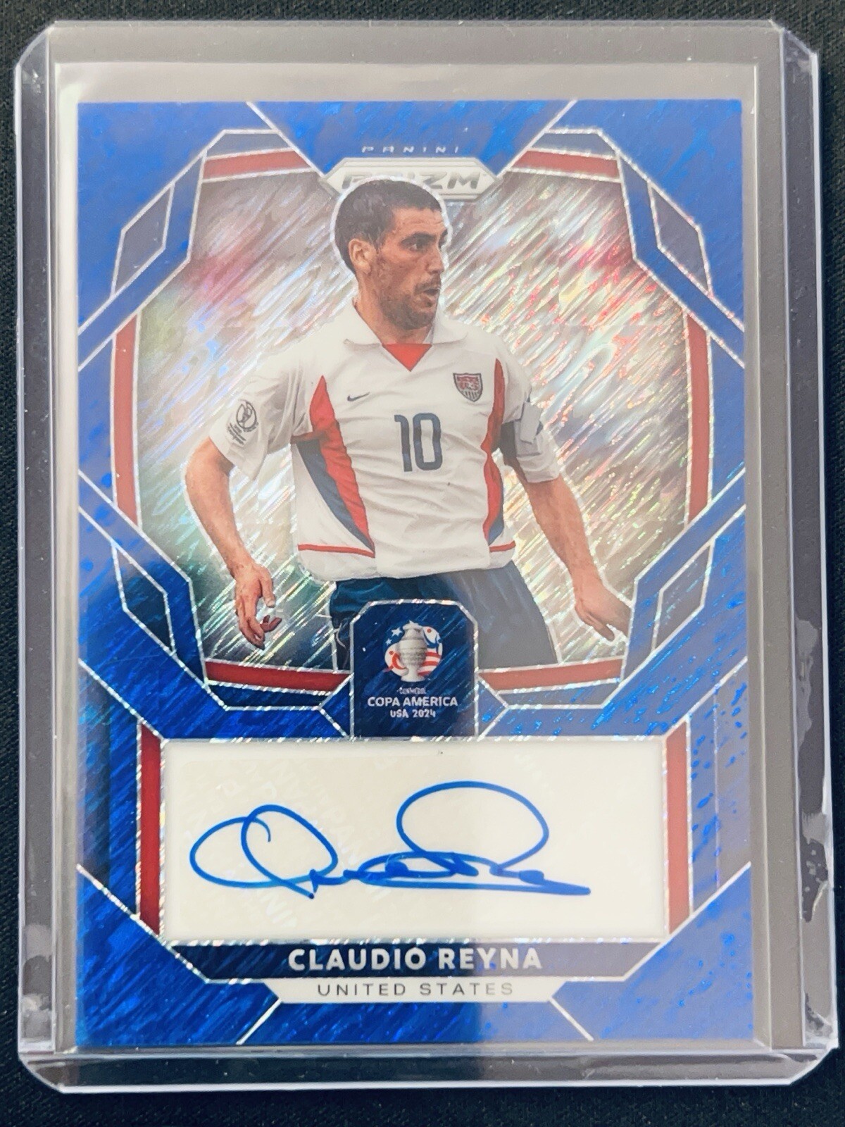 2024 Panini Prizm Copa America Blue Shimmer Claudio Reyna Auto United States SSP