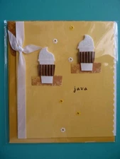 Any Occasion Greeting Card COFFEE 3-D Embellished Blank Inside Paper Magic Grp
