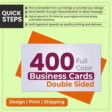 400 Custom Full Color Business Cards 2 Side Printing FREE DESIGN & FREE SHIPPING