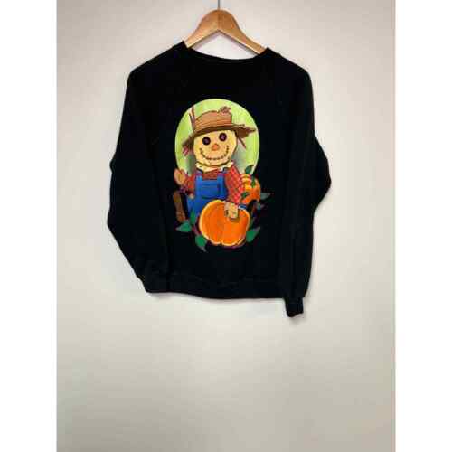 Vintage Fall Sweatshirt 90s Scarecrow Sweater Hal… - image 1