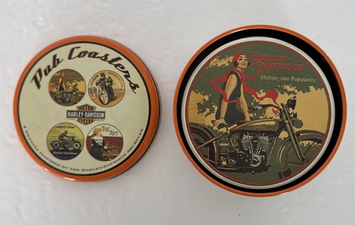 Harley Davidson Untersetzer Motorräder Pub 2005 4er Set Untersetzer Neu in Blechdose - Bild 8 von 13
