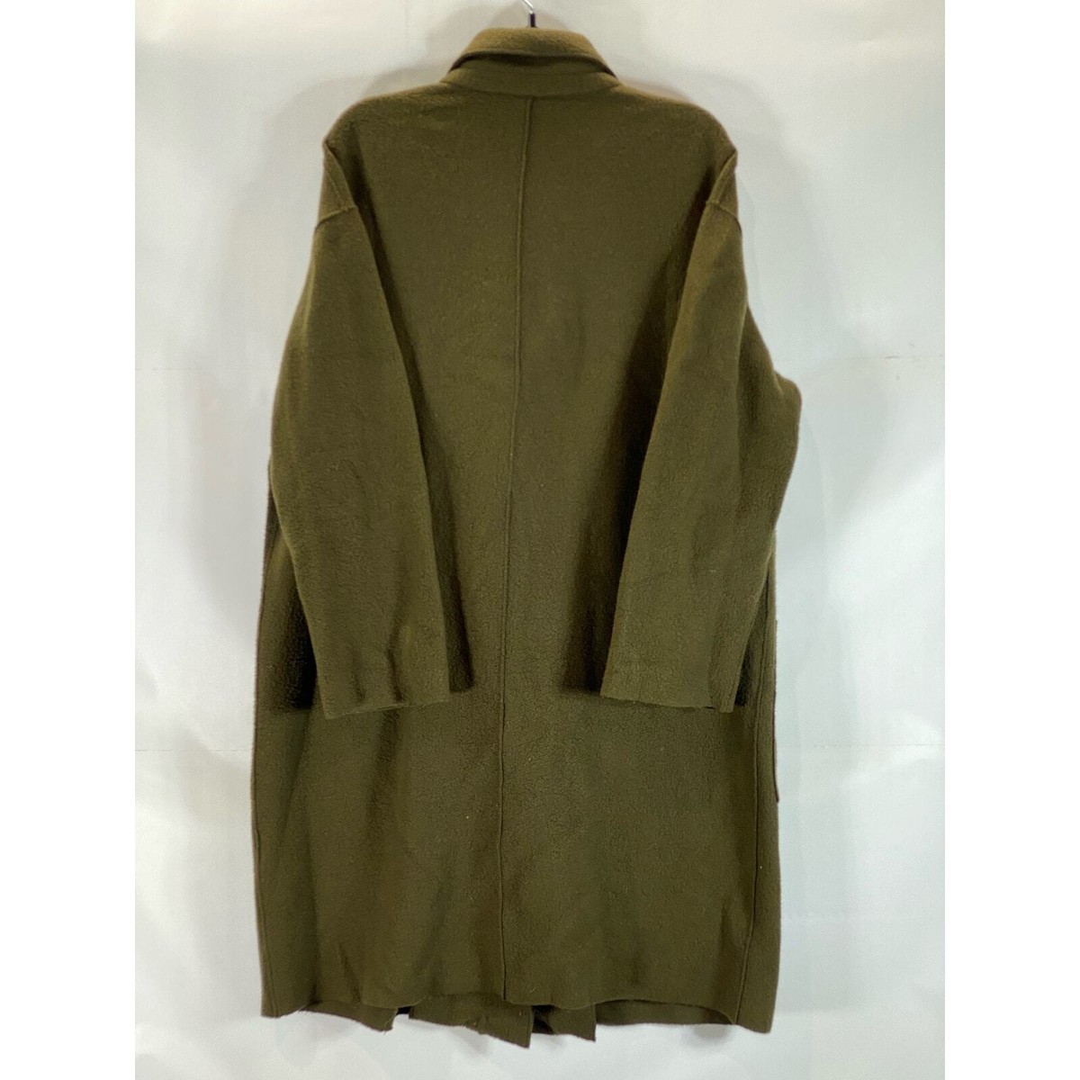 Theory ウールジャケット M ブラウン、カーキ THEORY Men's Army Green Plush Knit Single Button Virgin Wool Coat