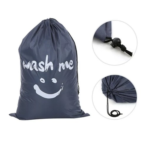 Sacchetti portabiancheria extra large Wash Me con coulisse - a scelta blu cielo o grigio. - Foto 4 di 6