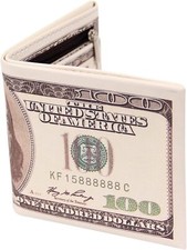 USA US Dollar Cash Bill Wallet Billfold Leather Credit Card Photo Holder Gift