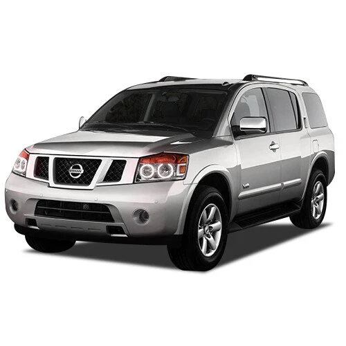 Kit de halo LED ojo de ángel blanco y control remoto de RF para faros Nissan Armada 2004-2014 Foto 2 de 4