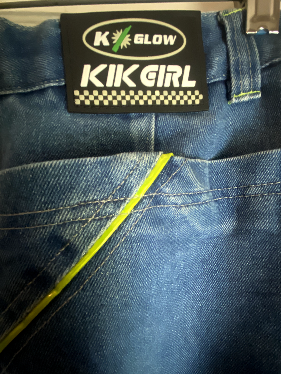 Kik wear kik girl レイブパンツ　00’s 90’s Kik Girl K Glow Vintage Super Wide Leg Rave Pants Y2K Kik
