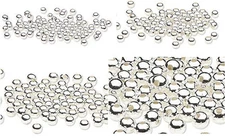 100 Shiny Silver Finished Steel Metal Round Spacer Beads 2.5mm 3mm 4mm 6mm 8mm