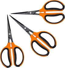 GROWNEER 3 Packs Trimming Scissors Teflon Coated Non Stick Blades Pruning Shears