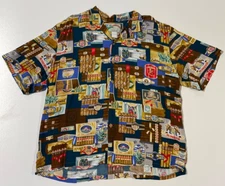 Vintage Paradise Found Cigar Aloha Shirt Sz XL Made in Hawaii Rayon 80s