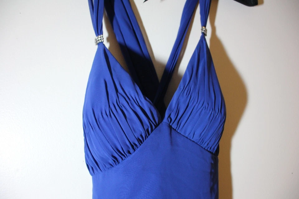 royal blue Prom Evening Bridesmaid's Dress size 10 Halter neck bare back detail - Image 2 of 4