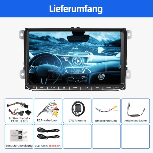 9" Carplay Autoradio Android 14 4+64G GPS NAV Für VW Golf 5 6 Touran Tiguan Polo - Bild 14 von 15