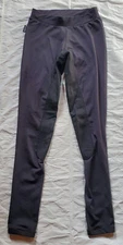 Tropical Rider Equestrian Riding Breeches Tights Full Seat Leather SZ S Black