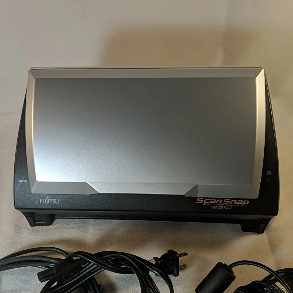 Fujitsu ScanSnap S510 Color Image Scanner Silver with Adapter Connection Cables - Image 2 of 4