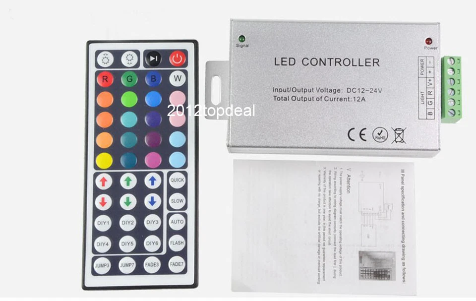 12V 24V DC 12A 44Key IR Remote Controller For RGB SMD 5050 3528 LED Strip-Light - Image 4 of 4