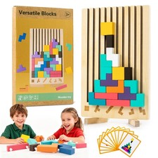 Wooden Montessori Russian Blocks Puzzle   3D Stacking Toy for 3-6 Year Olds T...