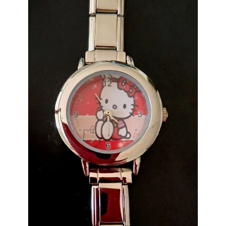Montre Hello Kitty bijou femme bracelet argent rhodié montre fille tendance
