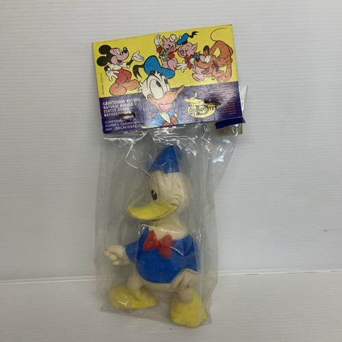 Jouet ancien Figurine pouet caoutchouc Donald Disney Delacoste - NEUF