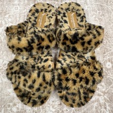 Koolaburra by UGG Women's Fuzz On Faux-Fur Slide Sandals CHEETAH Size 9 Medium