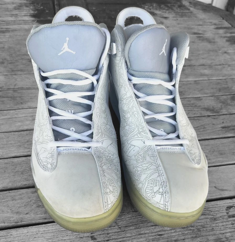 Nike Air Jordan Dub Zero Laser branco metálico prata - Imagem 2 de 4