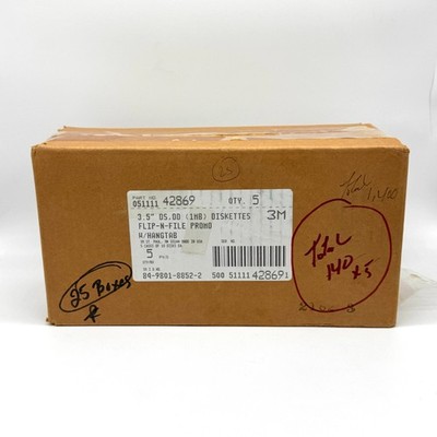 3M 3.5'' 1 MB DS Diskettes Deadstock Case Sealed 5 Packs of 10 Rare Computer Disk